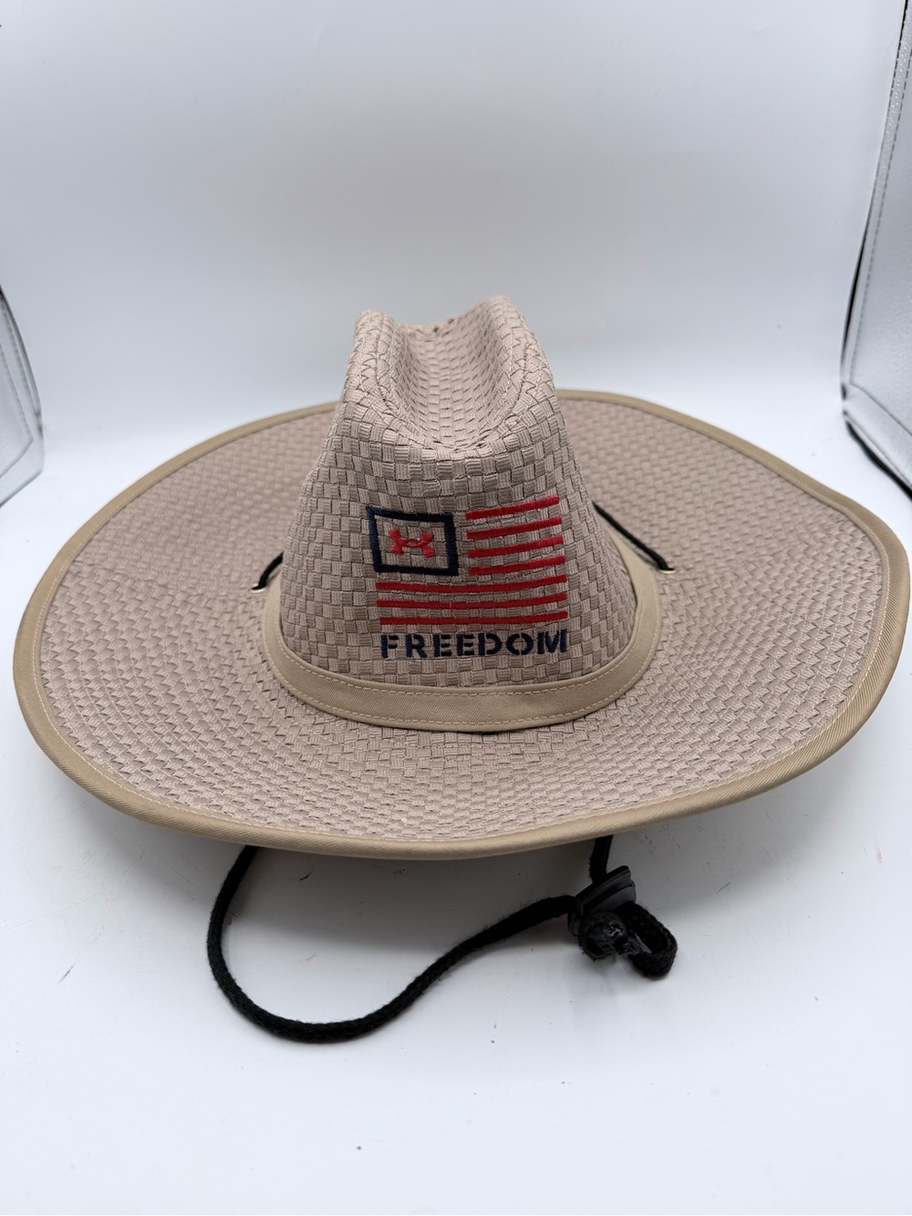 Under Armour Beige Freedom Outback Hat with Embroidered Flag